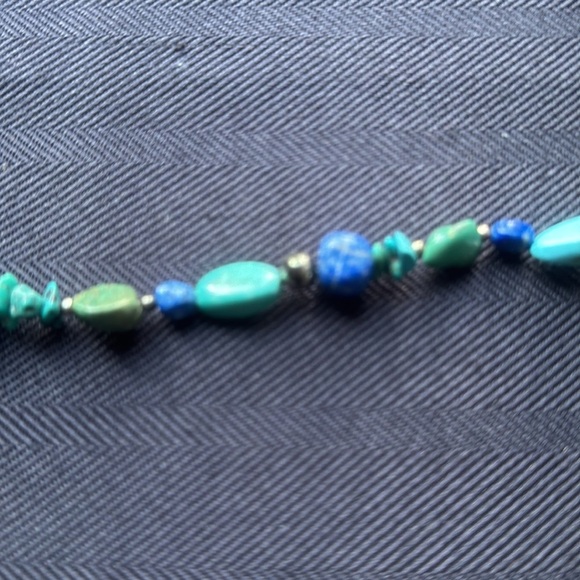 Turquoise and Blue Beaded Necklace - Picture 3 of 4